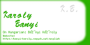 karoly banyi business card